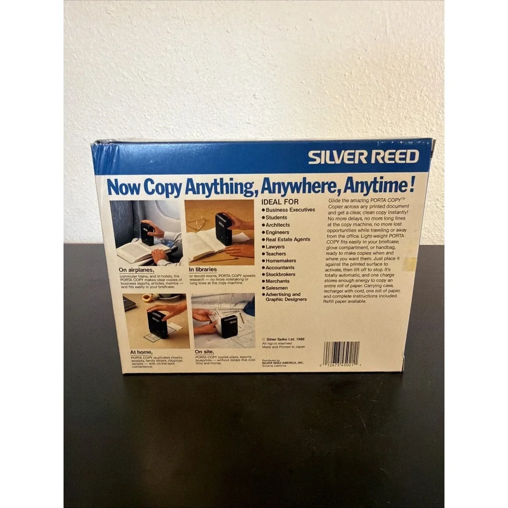 Brand New Silver Reed Porta Copy Hand Held Portable Rechargeable Copier